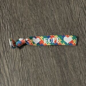 Hope Puzzle Heart Elastic Bracelet - Multicolor
